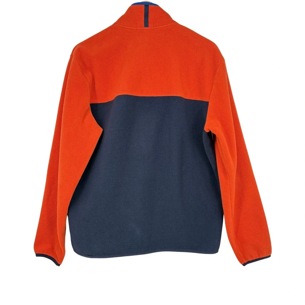 Polo Ralph‎ Lauren Fleece Pullover Jacket Orange Blue Colorblock Mens